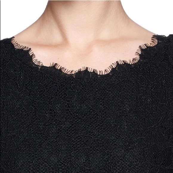 $398 DVF Lace Barbara Zip Zarita Dress Black 12 - Picture 3 of 8